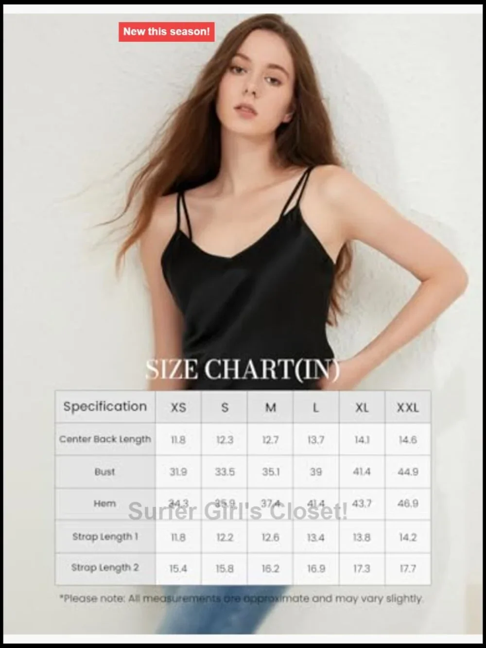 Ladies Silk Sleeveless Cami, 100% Pure Mulberry Silk, Loose Stretch Tank